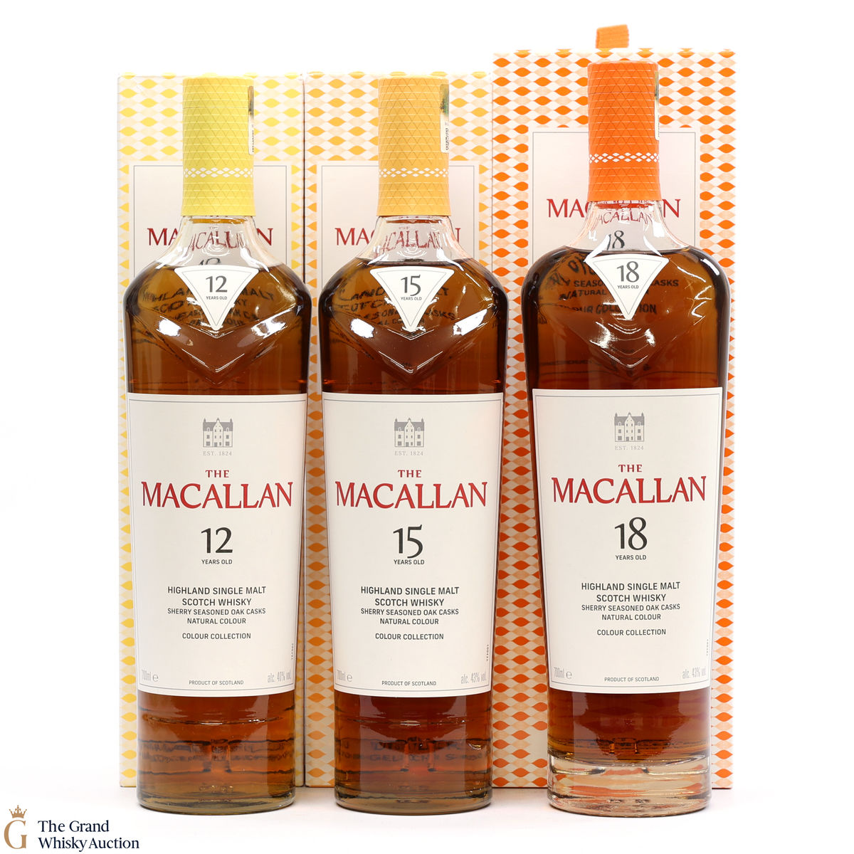 Macallan - Colour Collection - 12, 15 & 18 Year Old (3 x 70cl)