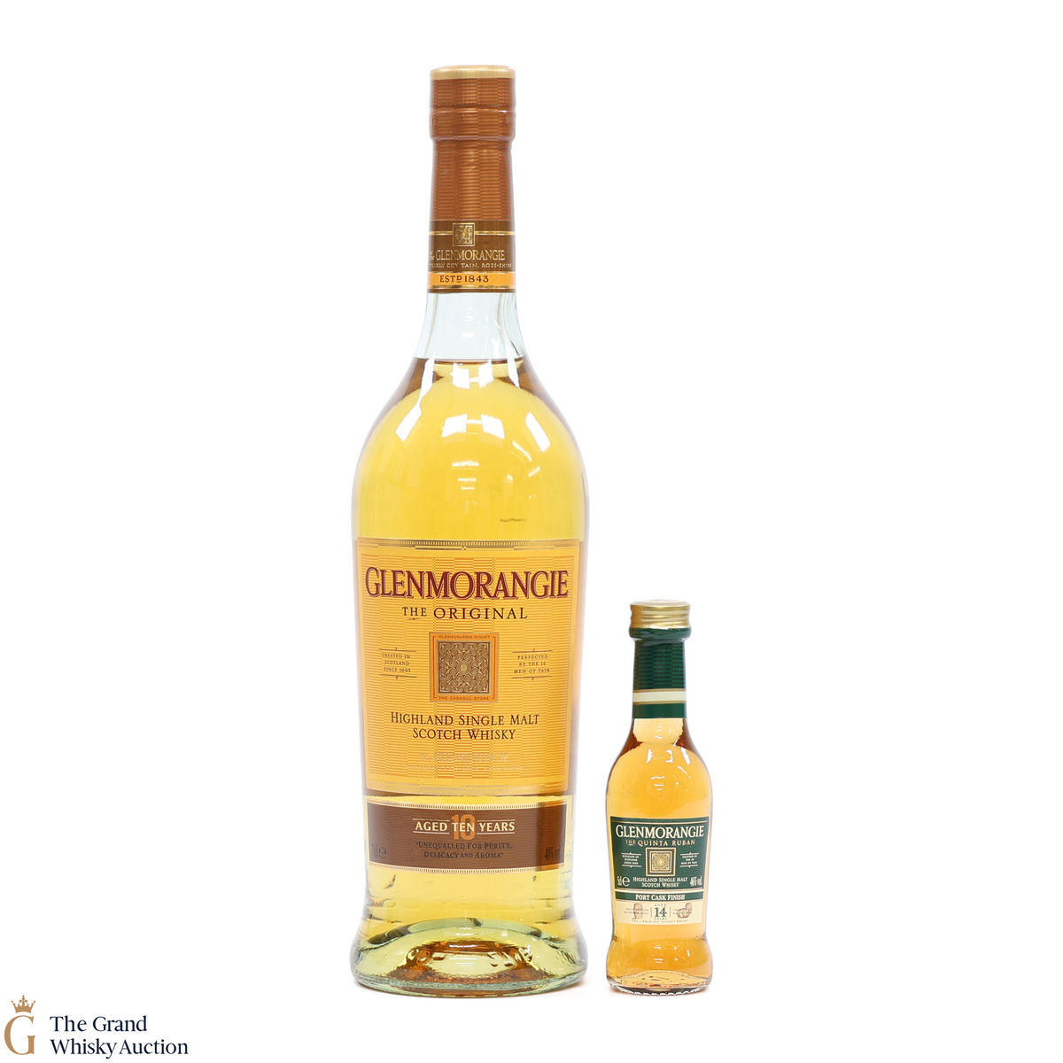 Glenmorangie - 10 Year Old - The Original & Quinta Ruban - 14 Year Old (1 x 70cl & 1 x 5cl)