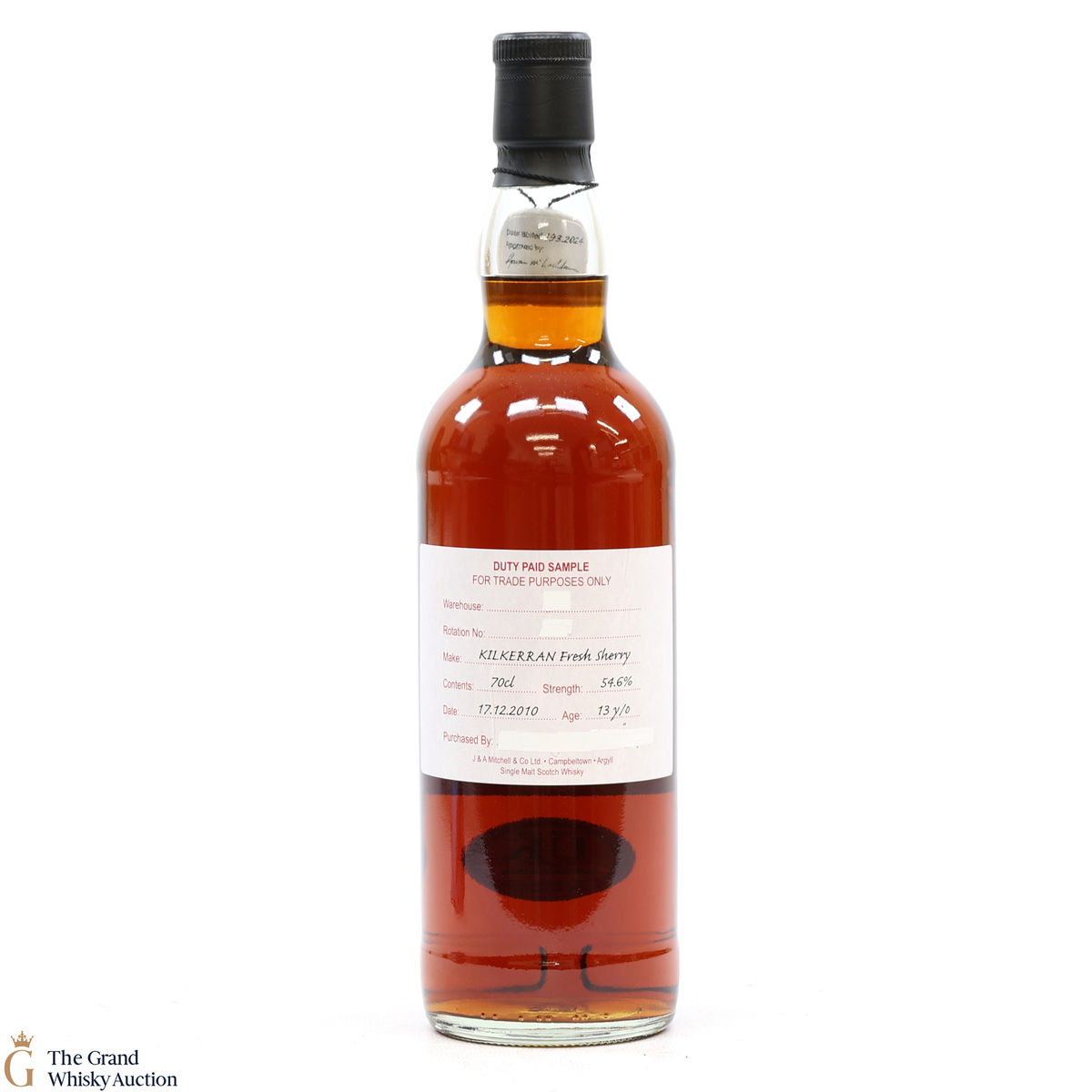 Kilkerran - 13 Year Old 2010 Fresh Sherry - Duty Paid Sample 54.6%