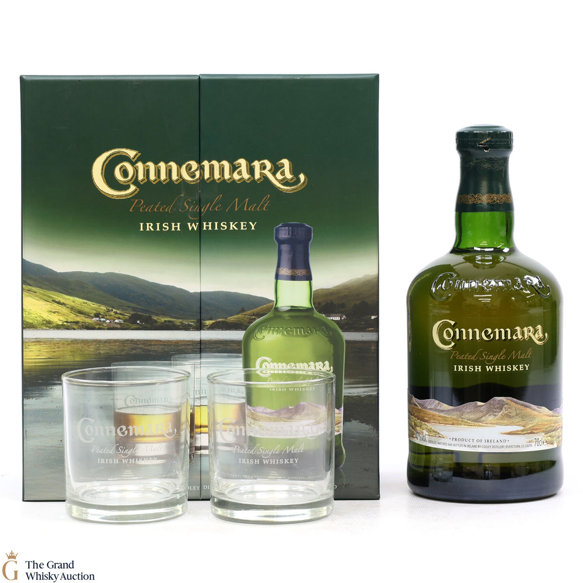 Connemara - Peated Irish Whiskey & 2 Glasses