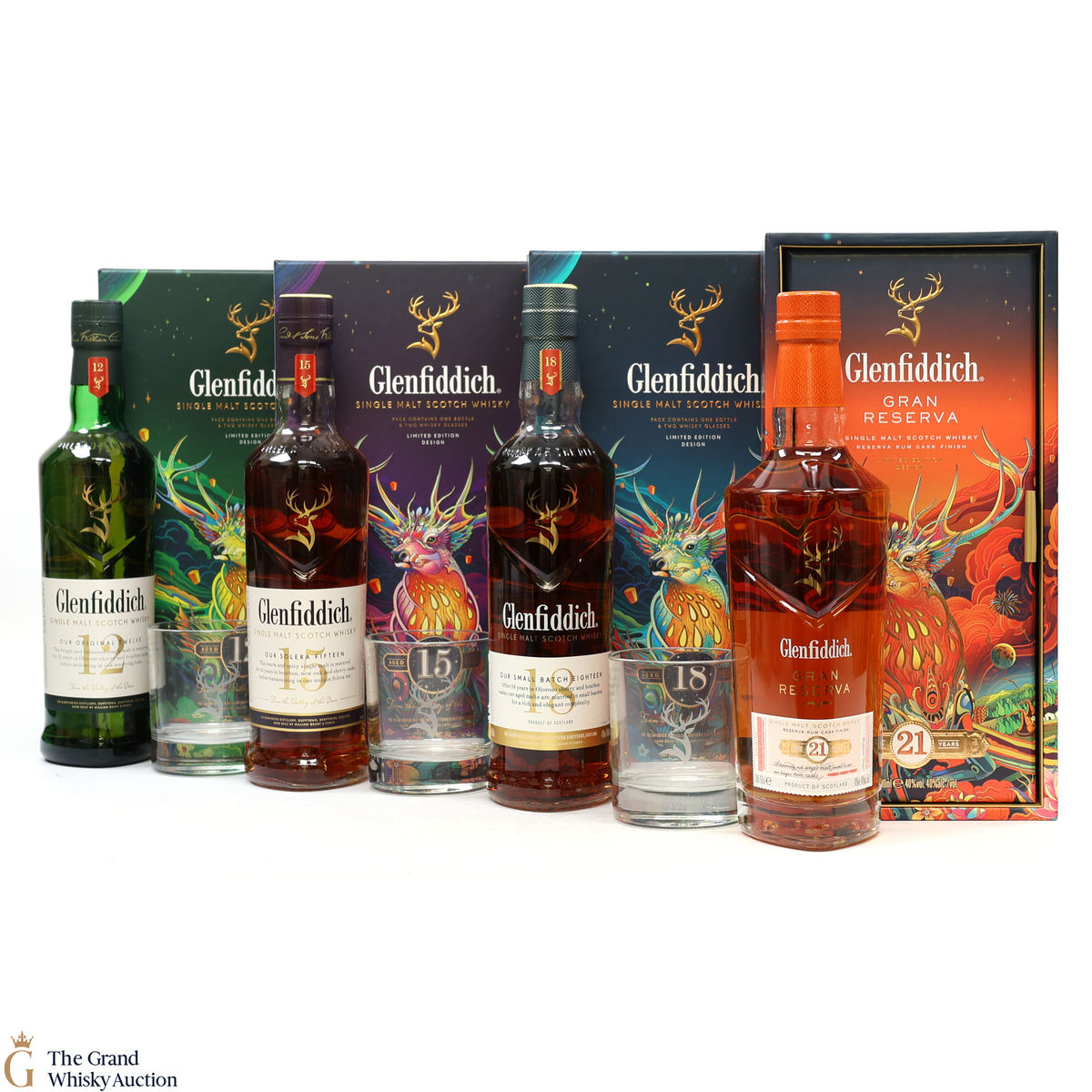 Glenfiddich - 12, 15, 18 & 21 Year Old  - Chinese New Year 2022 (4 x 70cl)