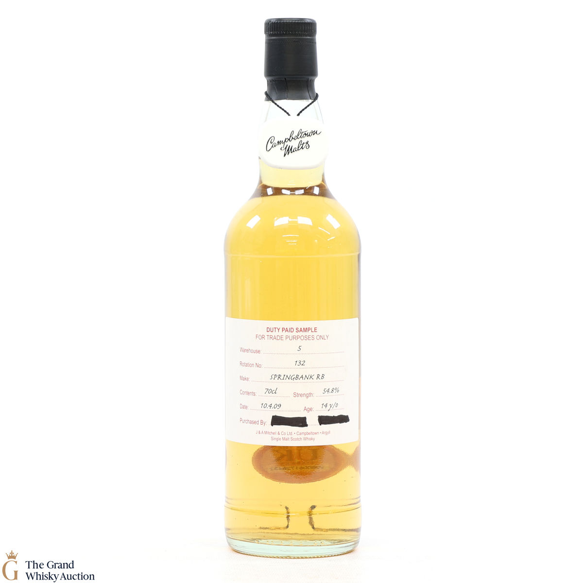 Springbank - 14 Year Old 2009 Refill Bourbon - Duty Paid Sample 54.8% 