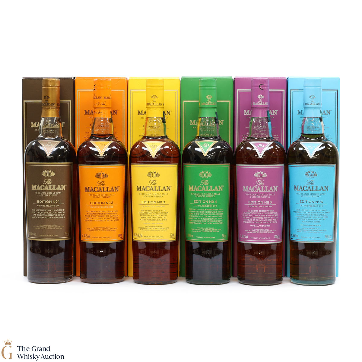 Macallan - Edition No.1,2,3,4,5 & 6 (5x70cl & 1x75cl)