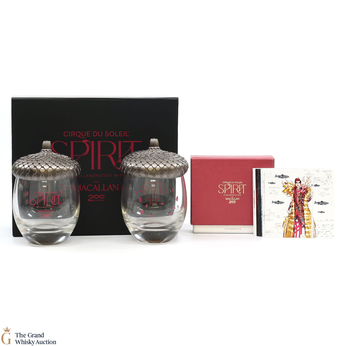 Macallan x Cirque du Soleil - Acorn Glasses & 12 x Notelets