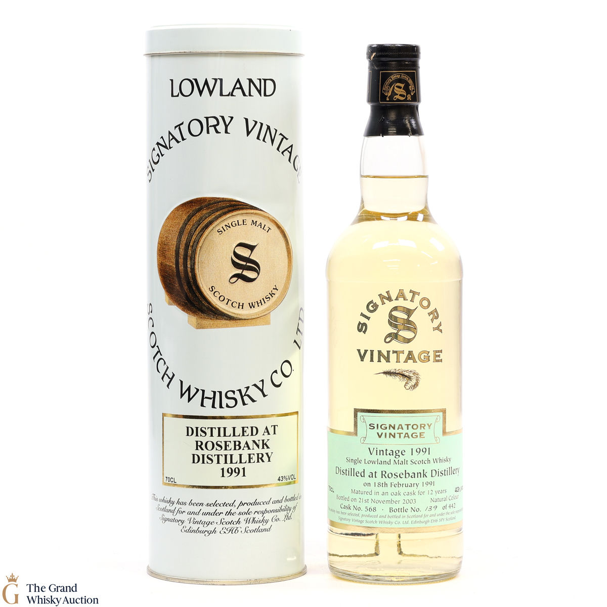 Rosebank - 12 Year Old 1991 #568 - Signatory Vintage 