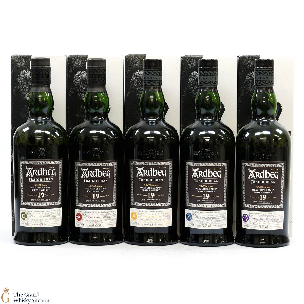 Ardbeg - 19 Year Old - Traigh Bhan (#1, #2, #3, #4 & #5) (5 x 70cl)