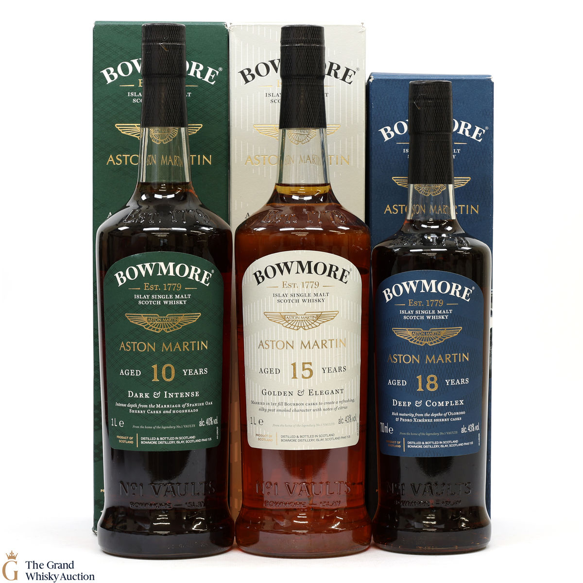 Bowmore - Aston Martin - Edition 1,2 & 3 (2x1L & 1x70cl)