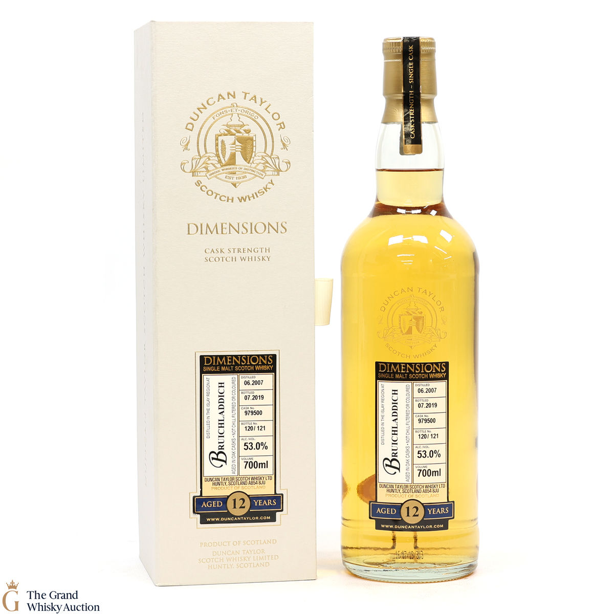 Bruichladdich - 12 Year Old 2007 - Dimensions - Duncan Taylor #979500