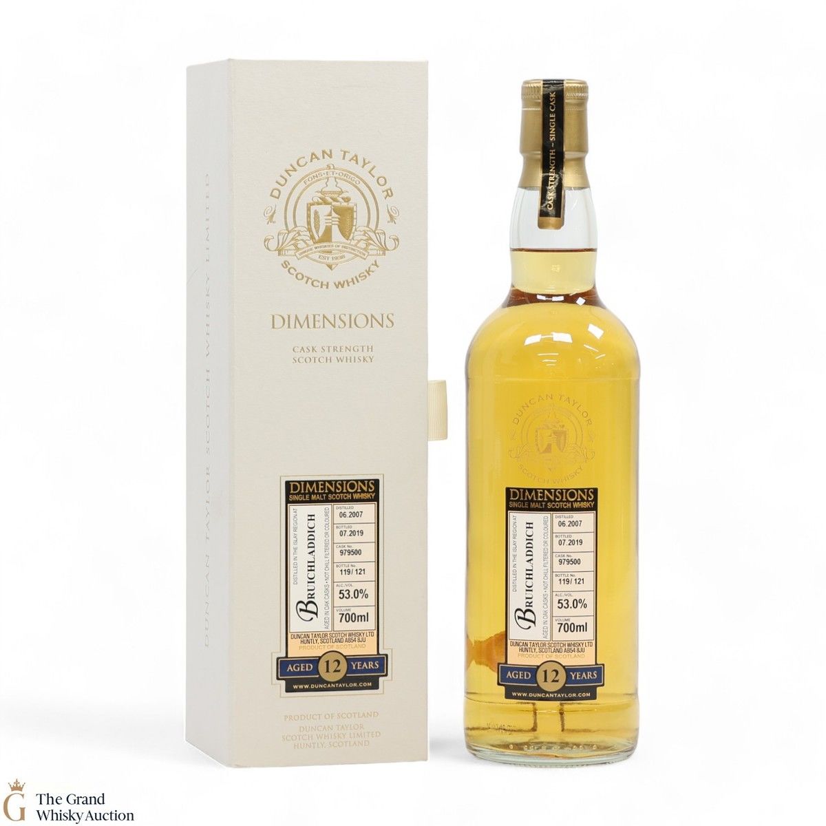 Bruichladdich - 12 Year Old 2007 - Dimensions - Duncan Taylor #979500