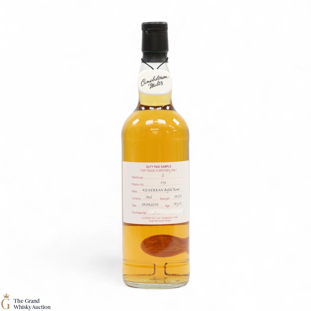 Kilkerran - 14 Year Old 2010 Refill Rum - Duty Paid Sample 59.2%