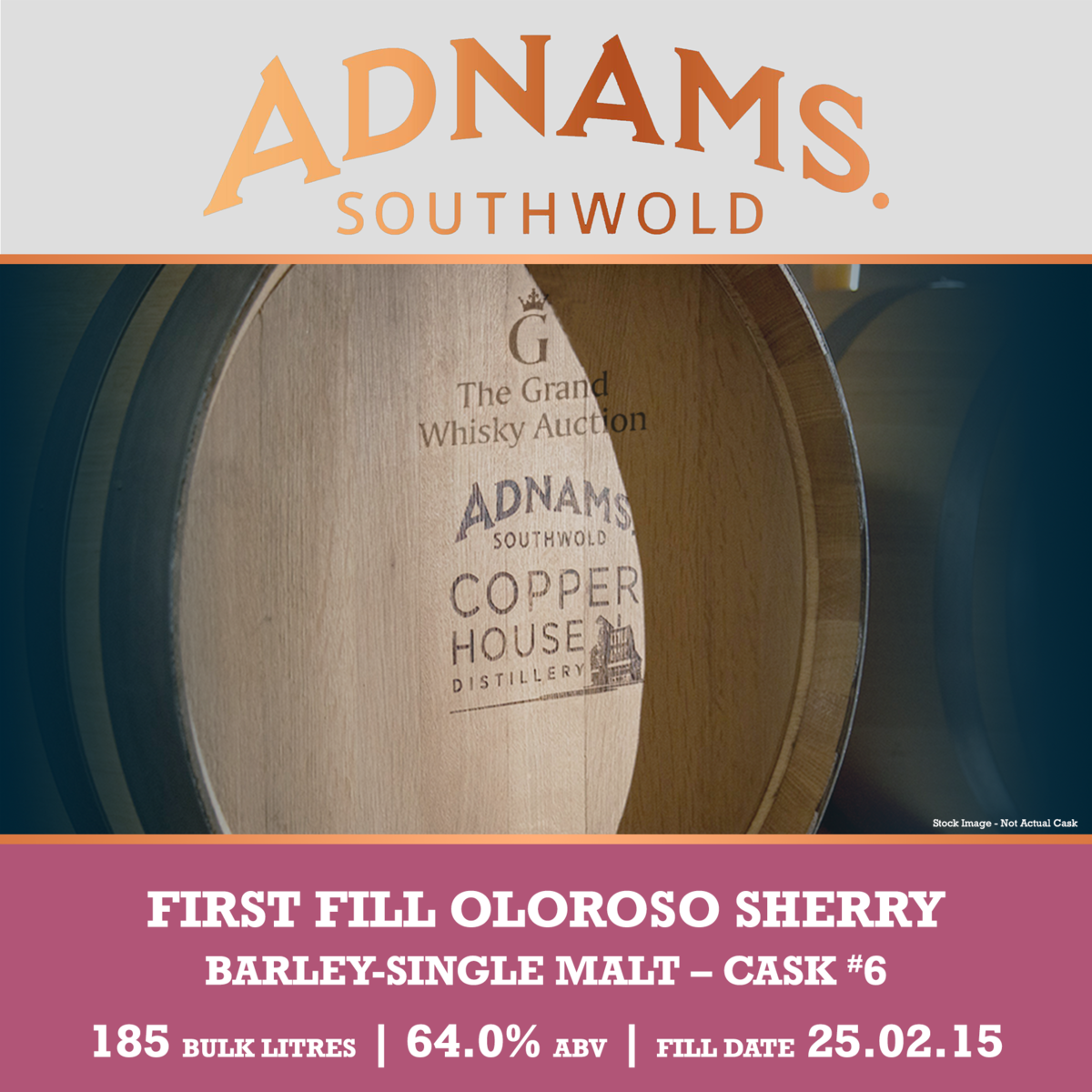 Adnams - 2015 Single Malt - 1st Fill Oloroso Sherry Cask #6