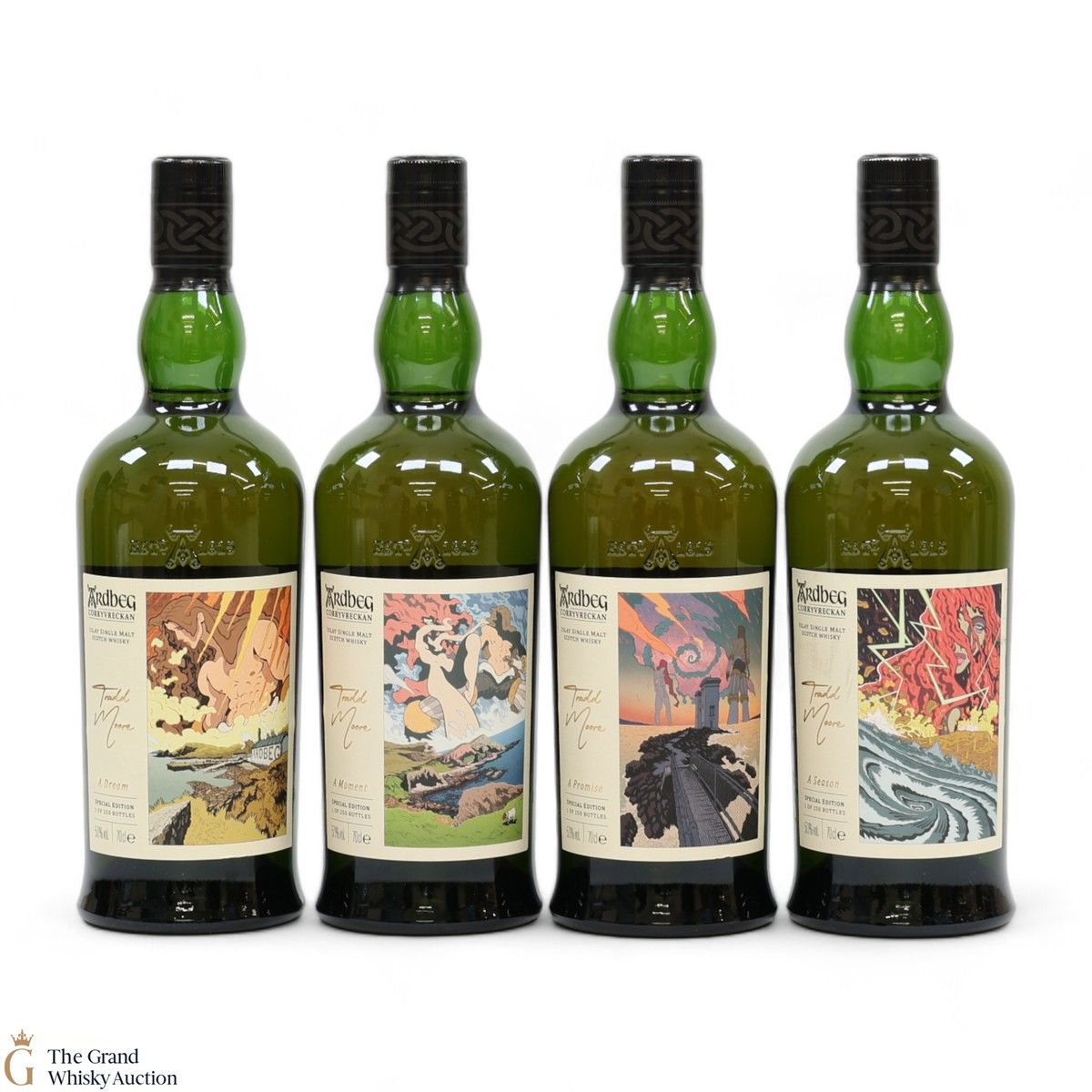 Ardbeg Corryvreckan - Tradd Moore Limited Edition Set (Signed) (4 x 70cl) 