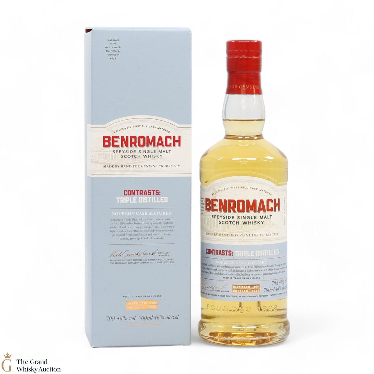 Benromach  - 10 Year Old - Contrasts: Triple Distilled - Bourbon Cask Matured (2011-2022)