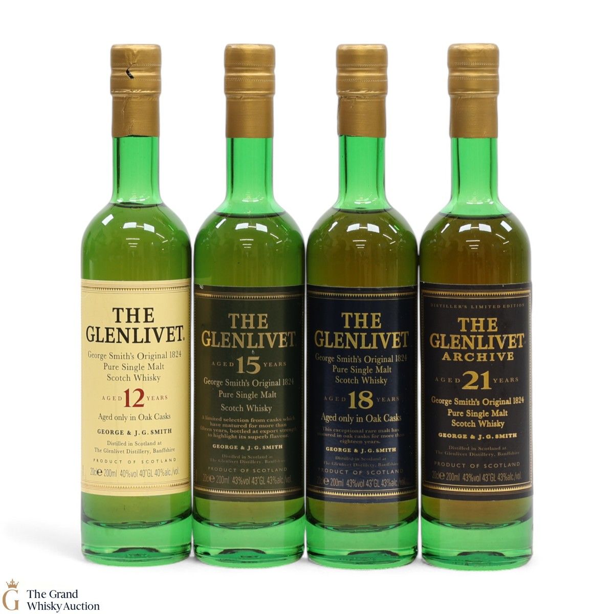 Glenlivet - The Range 12, 15, 18 and 21 Year Old 4 x 20cl