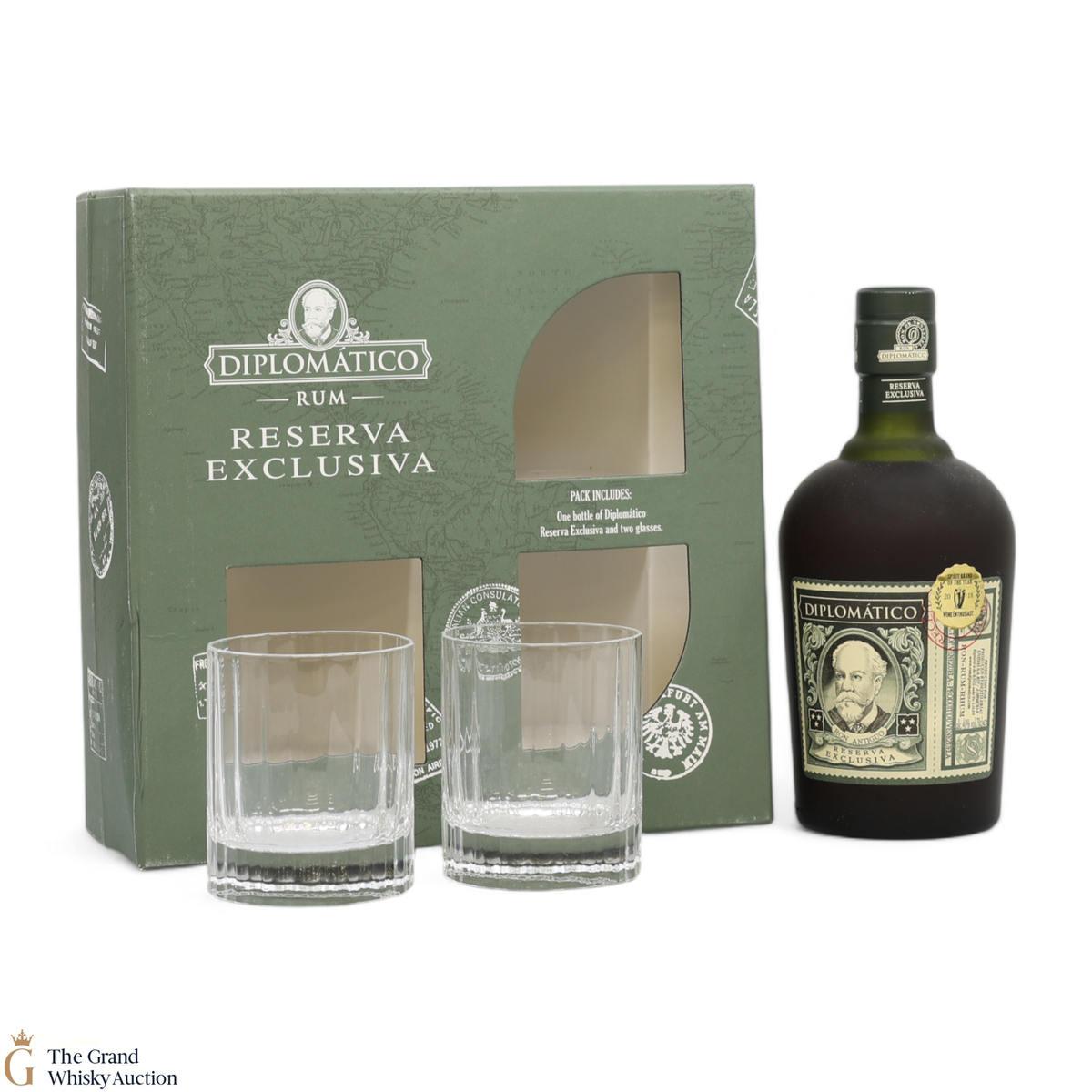Diplomatico - Reserva Exclusiva Rum - Gift Set (1 x 70cl) & 2 Glasses
