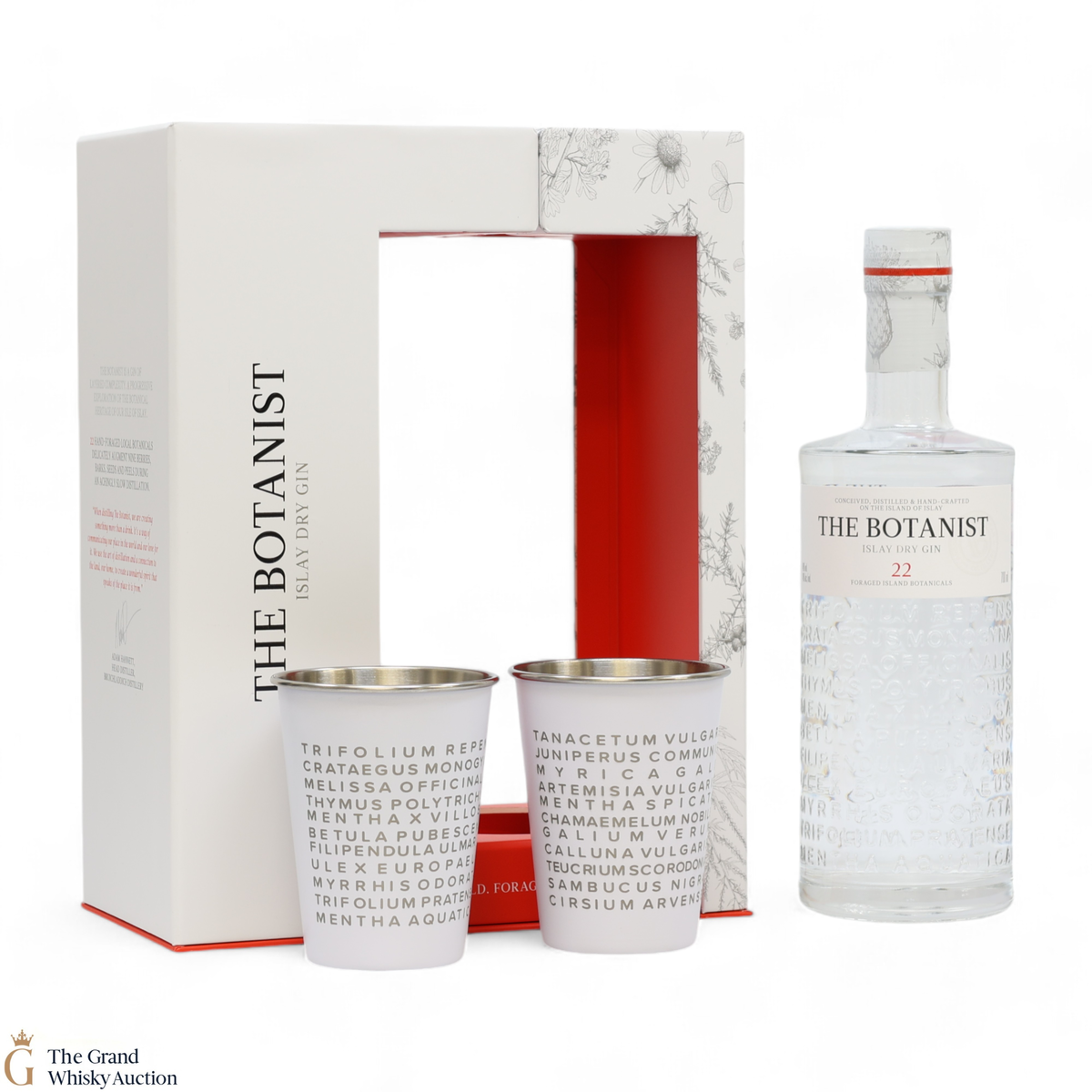 The Botanist - 22 - Islay Dry Gin - Collection Gift Set (1 x 70) & (x2 Steel Branded Glass)
