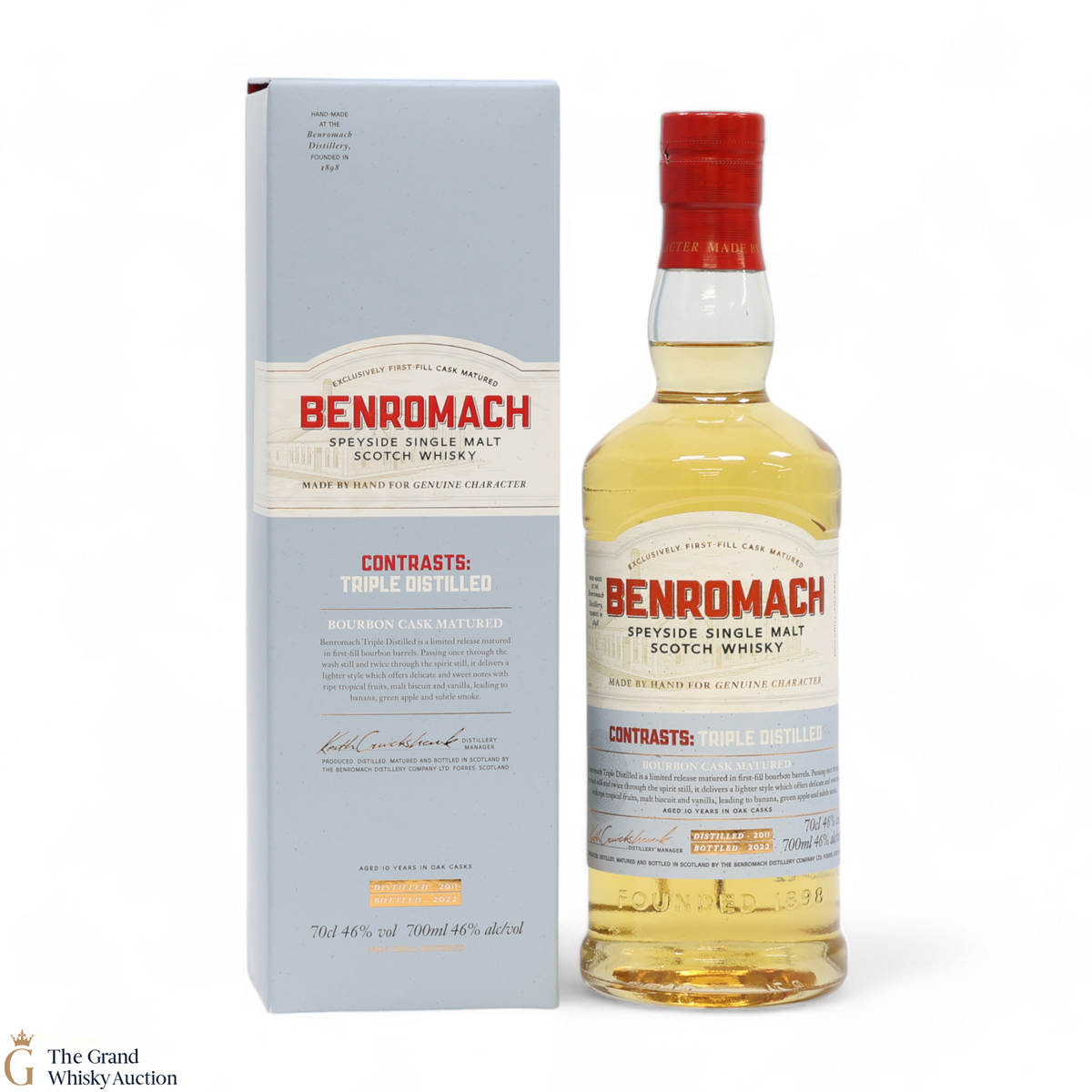 Benromach  - 10 Year Old - Contrasts: Triple Distilled - Bourbon Cask Matured (2011-2022)
