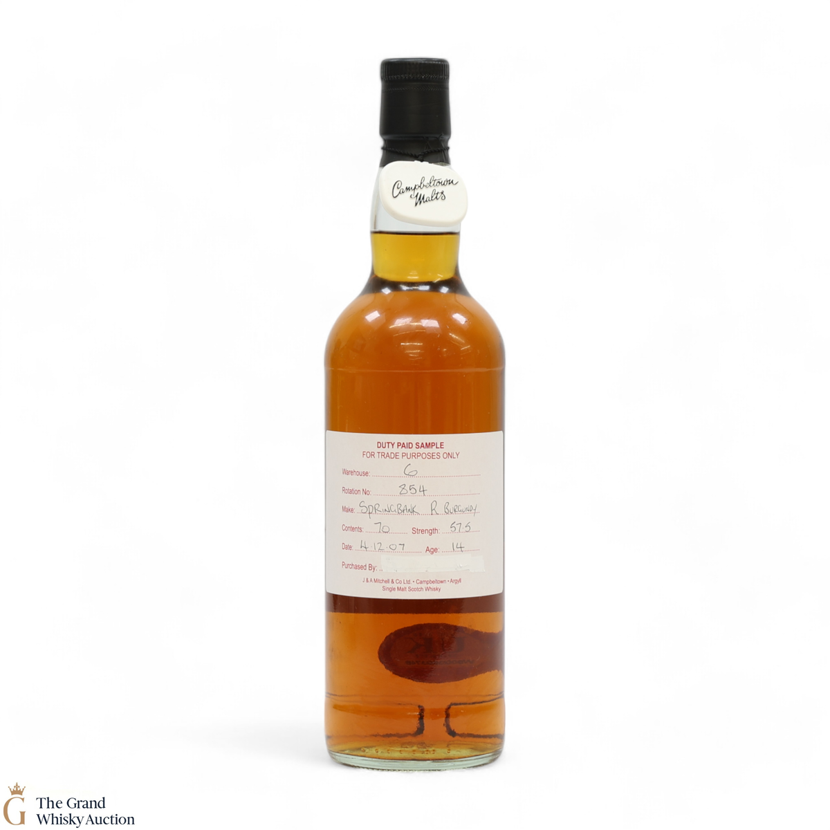 Springbank - 14 Year Old 2007 Refill Burgundy - Duty Paid Sample 57.5%