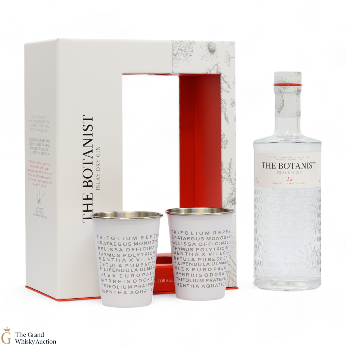 The Botanist - 22 - Islay Dry Gin - Collection Gift Set (1 x 70) & (x2 Steel Branded Glass)