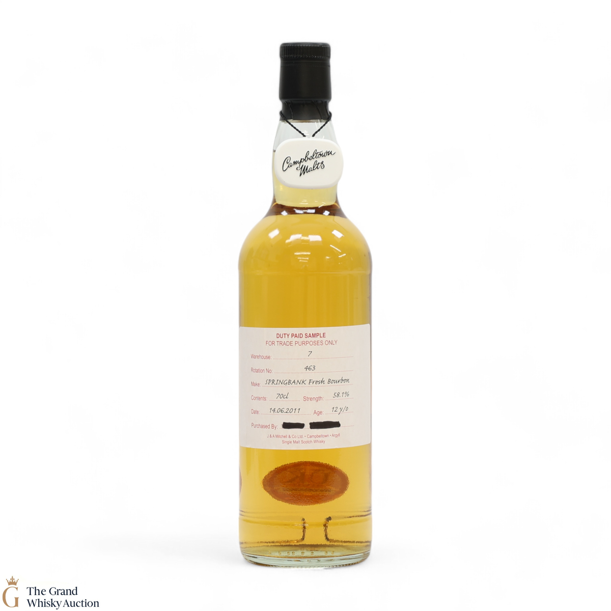 Springbank - 12 Year Old 2011 Fresh Bourbon - Duty Paid Sample 58.1%