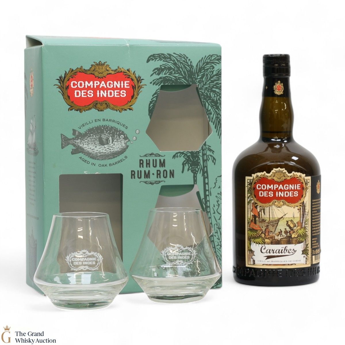 Compagnie Des Indes - Caraibes Aged Rum Gift Set (1 x 70cl & 2x Branded Glass)