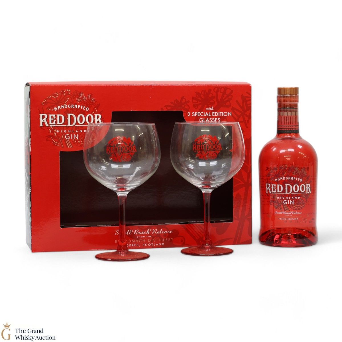Red Door - Highland Gin Gift Set (1 x 70cl & 2x Branded Glass) - Seasonal Edition