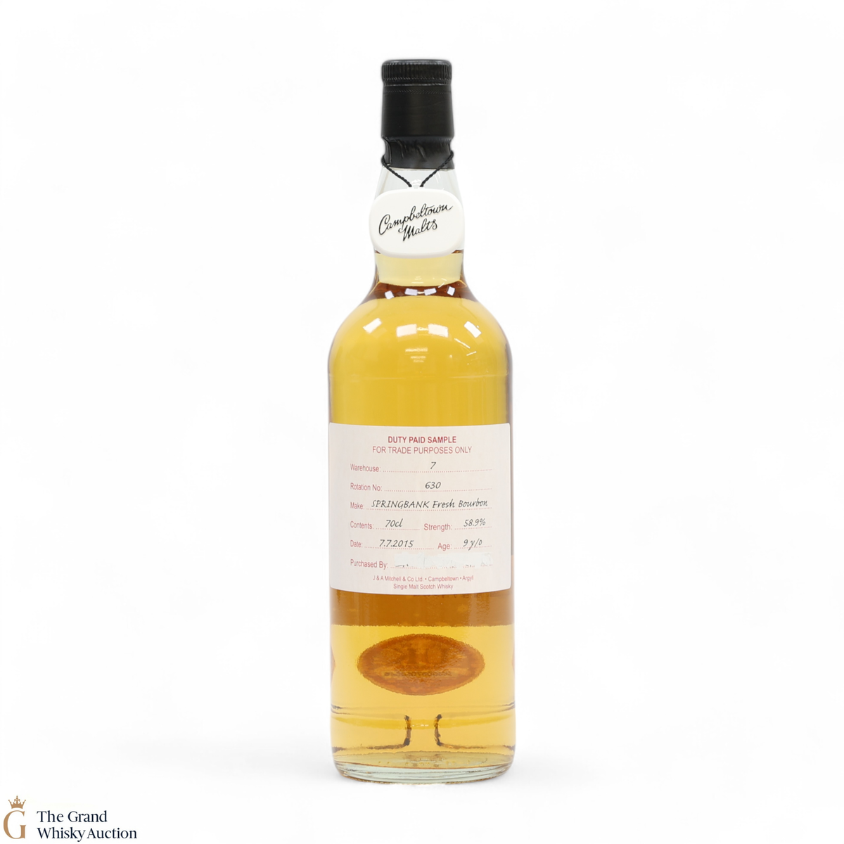 Springbank - 9 Year Old 2015 Fresh Bourbon - Duty Paid Sample 58.9%