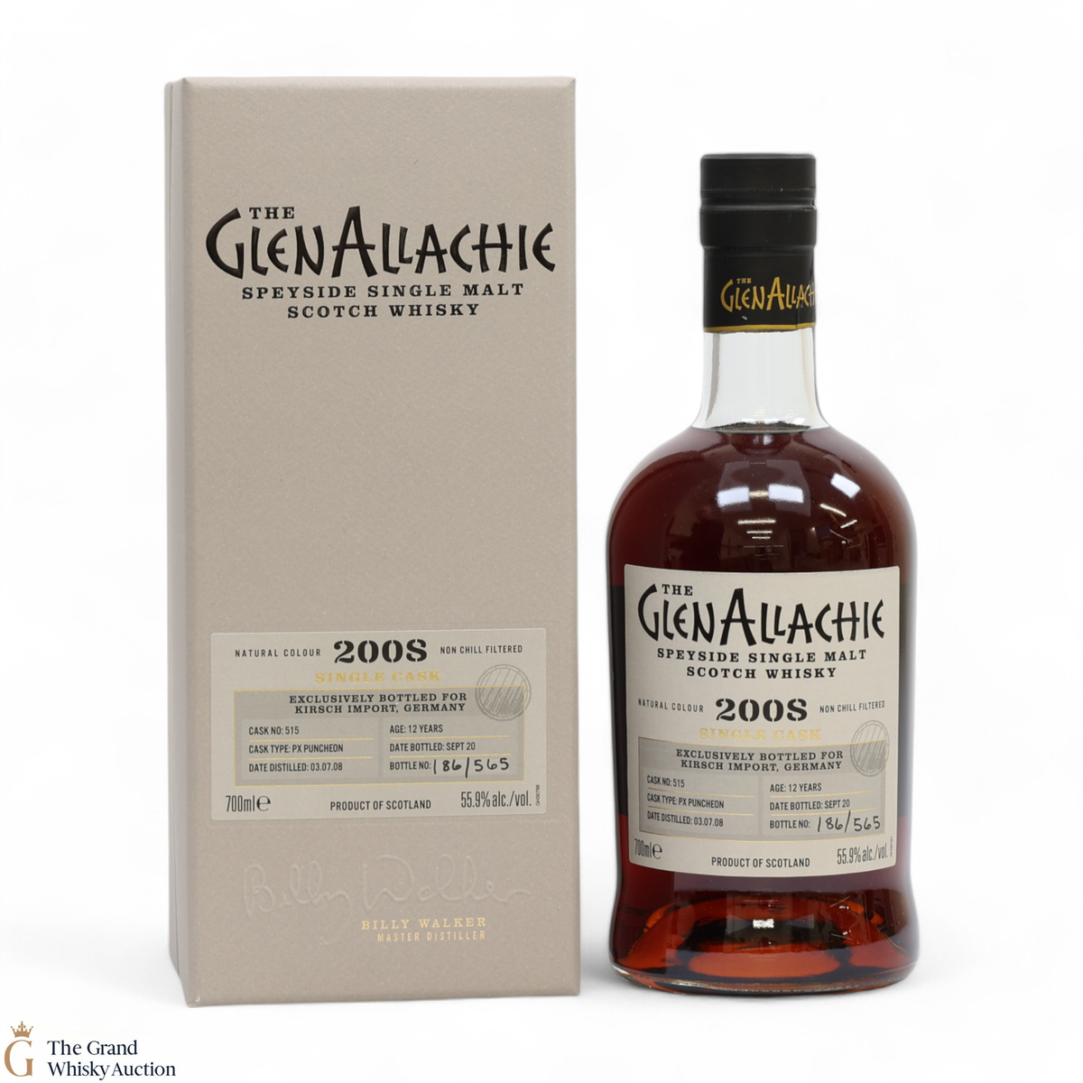 Glenallachie - 12 Year Old 2008 - Single PX Puncheon #515 - Kirsch Import, Germany Exclusive