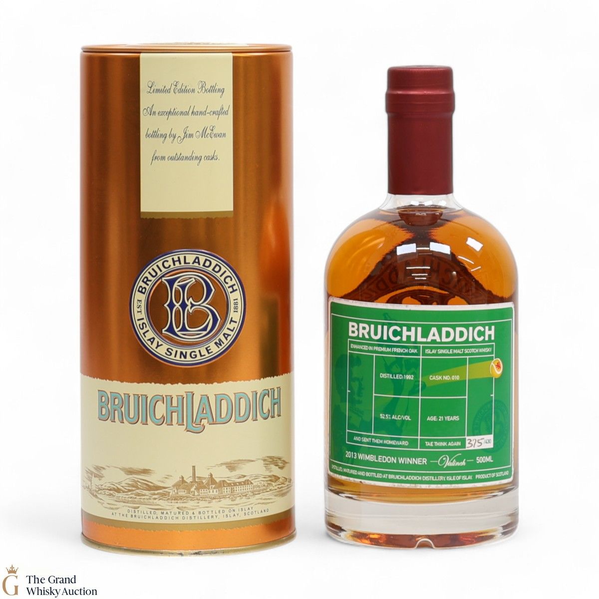 Bruichladdich - 21 Year Old - 1992 Valinch - Wimbledon Winner 2013 (50cl)