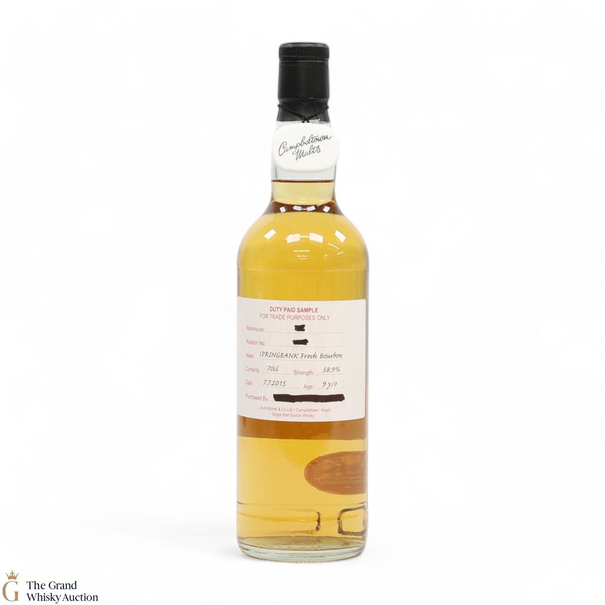 Springbank - 9 Year Old 2015 Fresh Bourbon - Duty Paid Sample 58.9%