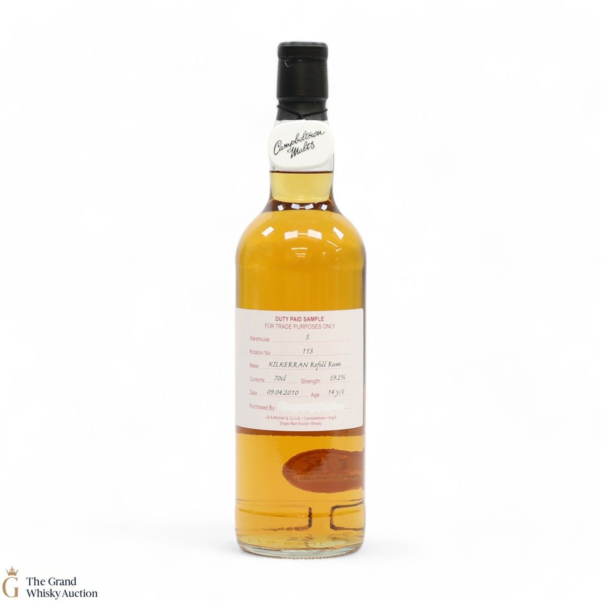 Kilkerran - 14 Year Old 2010 Refill Rum - Duty Paid Sample 59.2%