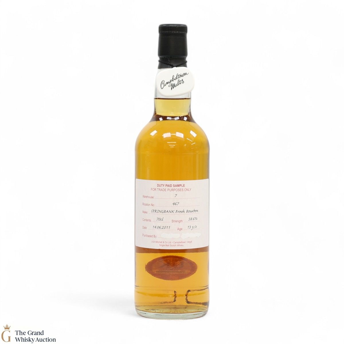 Springbank - 13 Year Old 2011 Fresh Bourbon - Duty Paid Sample 58.6%