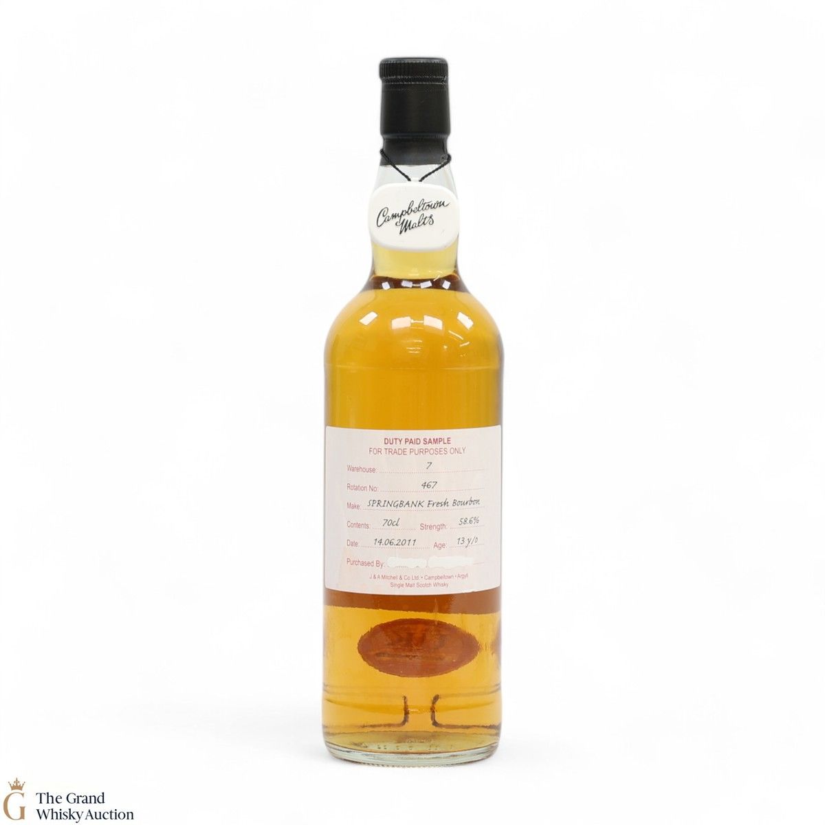 Springbank - 13 Year Old 2011 Fresh Bourbon - Duty Paid Sample 58.6%