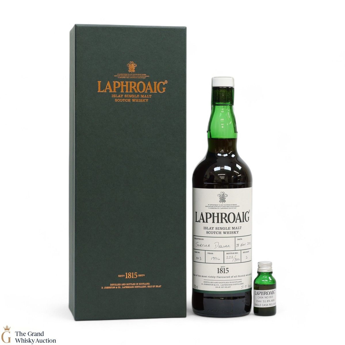 Laphroaig - 1996 Single Cask #003 - Hand Fill Release #2 2022 (1x70cl & 1x1.5cl)