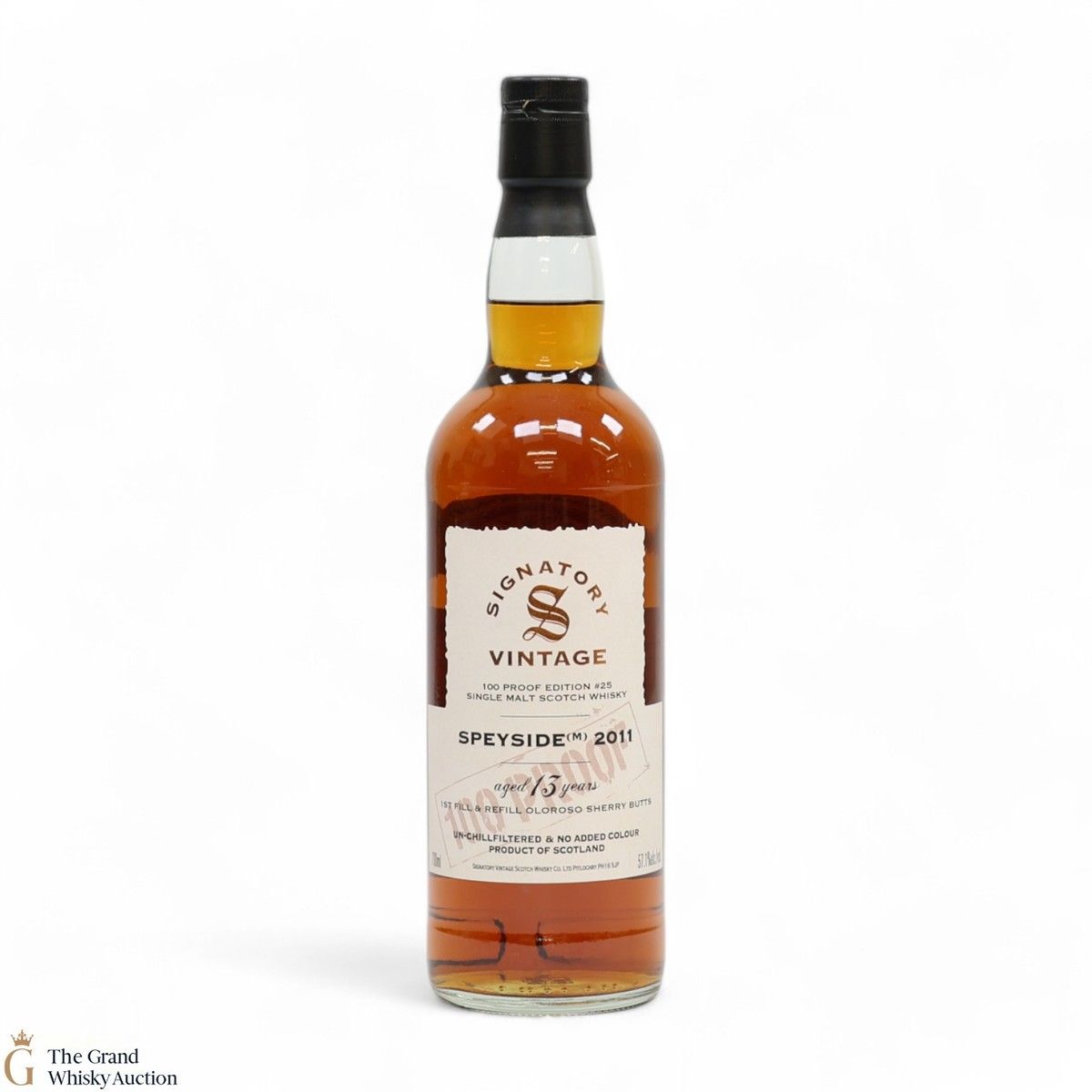 Speyside - 13 Year Old 2011 - 1st Fill & Refill Oloroso Sherry Butt - Signatory Vintage 100 Proof Edition #25