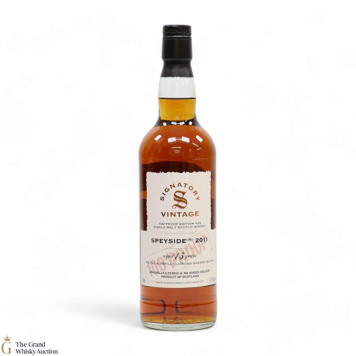 Speyside - 13 Year Old 2011 - 1st Fill & Refill Oloroso Sherry Butt - Signatory Vintage 100 Proof Edition #25