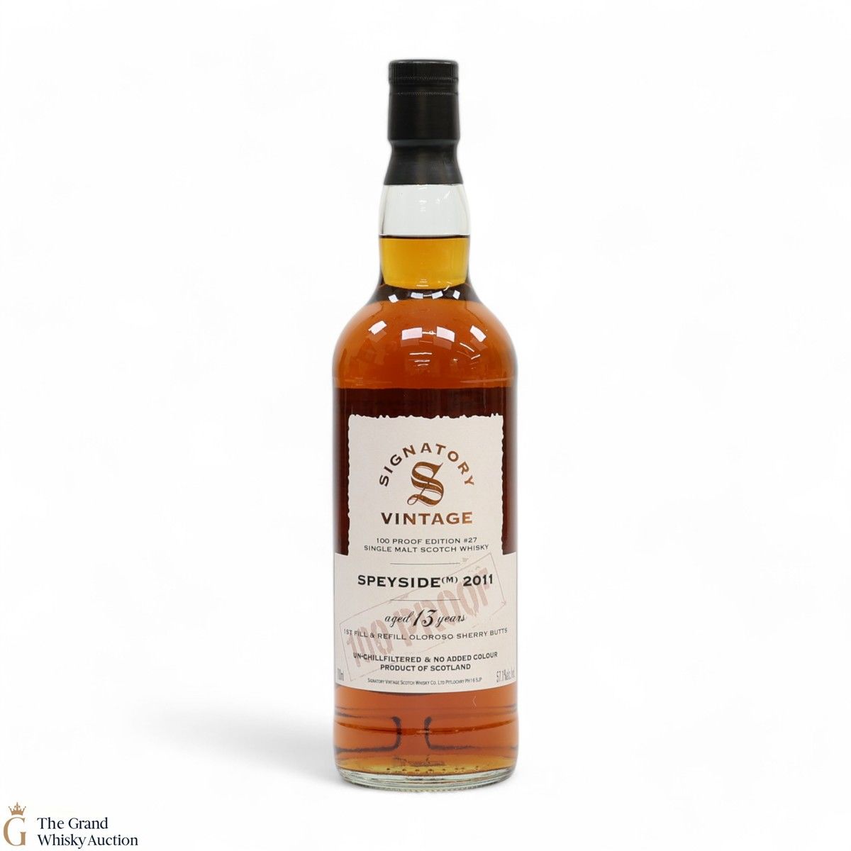Speyside - 13 Year Old 2011 - 1st Fill & Refill Oloroso Sherry Butt - Signatory Vintage 100 Proof Edition #27