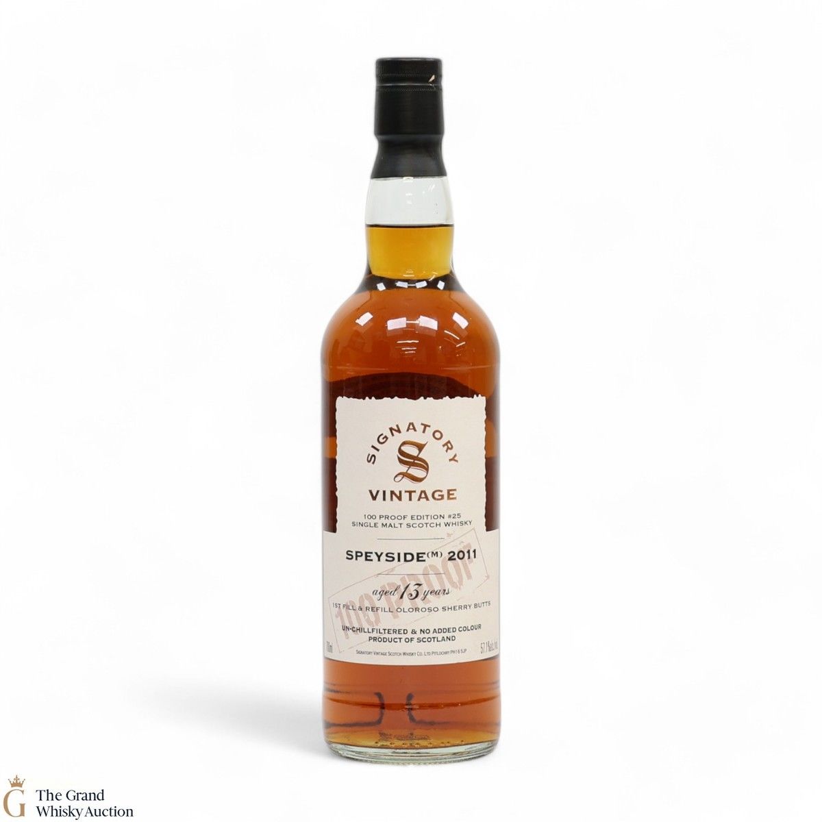 Speyside - 13 Year Old 2011 - 1st Fill & Refill Oloroso Sherry Butt - Signatory Vintage 100 Proof Edition #25