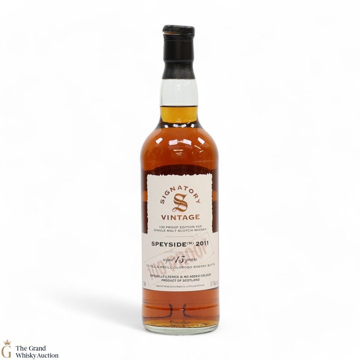 Speyside - 13 Year Old 2011 - 1st Fill & Refill Oloroso Sherry Butt - Signatory Vintage 100 Proof Edition #25