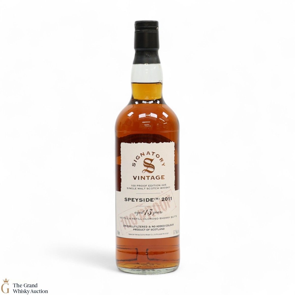 Speyside - 13 Year Old 2011 - 1st Fill & Refill Oloroso Sherry Butt - Signatory Vintage 100 Proof Edition #25