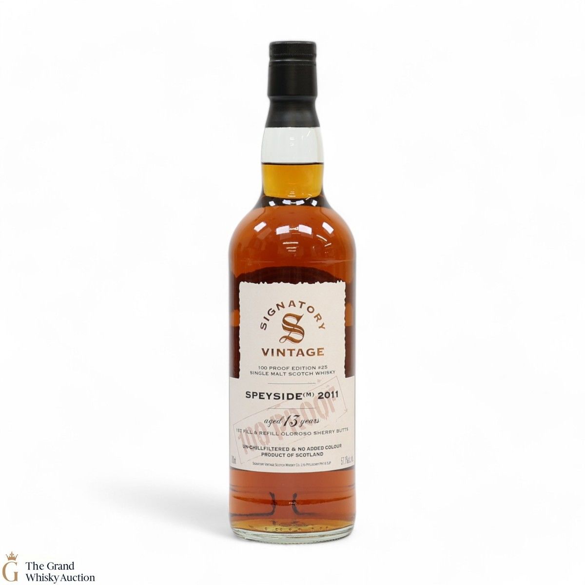 Speyside - 13 Year Old 2011 - 1st Fill & Refill Oloroso Sherry Butt - Signatory Vintage 100 Proof Edition #25
