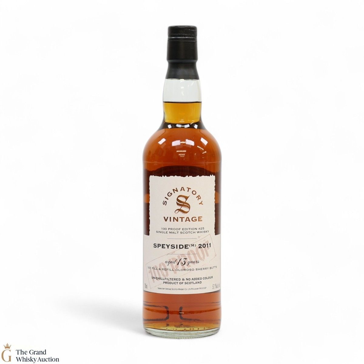 Speyside - 13 Year Old 2011 - 1st Fill & Refill Oloroso Sherry Butt - Signatory Vintage 100 Proof Edition #25