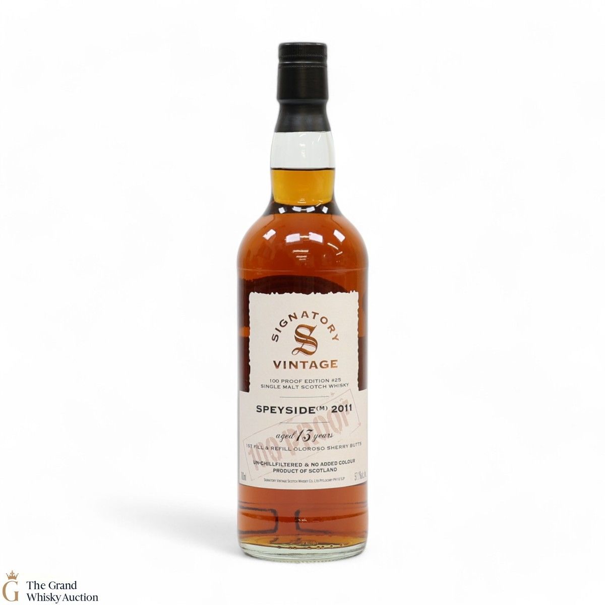 Speyside - 13 Year Old 2011 - 1st Fill & Refill Oloroso Sherry Butt - Signatory Vintage 100 Proof Edition #25