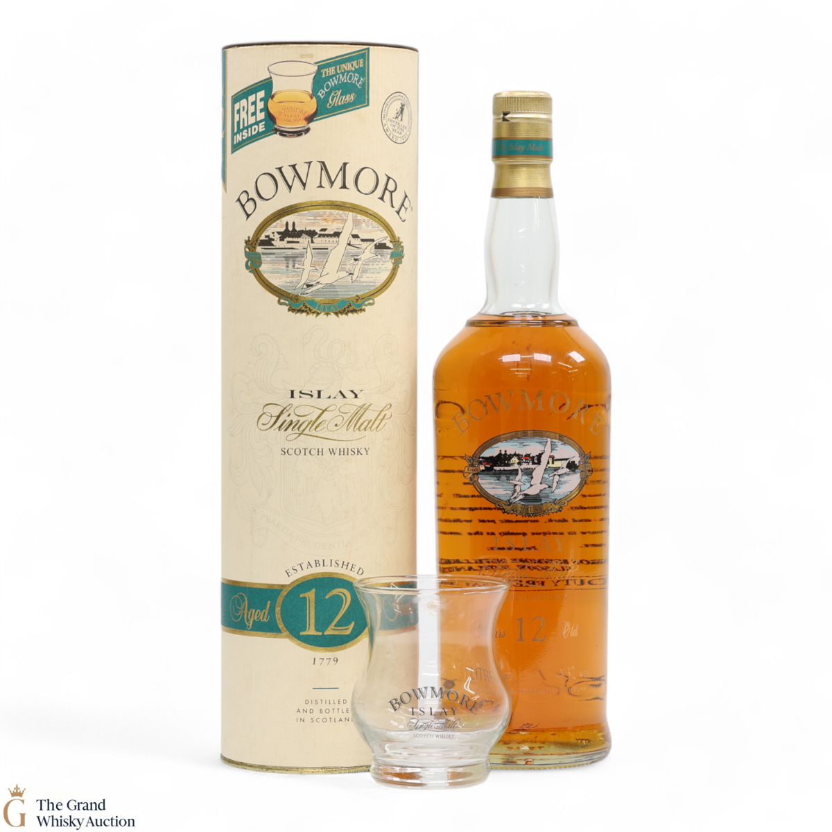 Bowmore - 12 Year Old - Screen Print 1990s & Glass (1L)