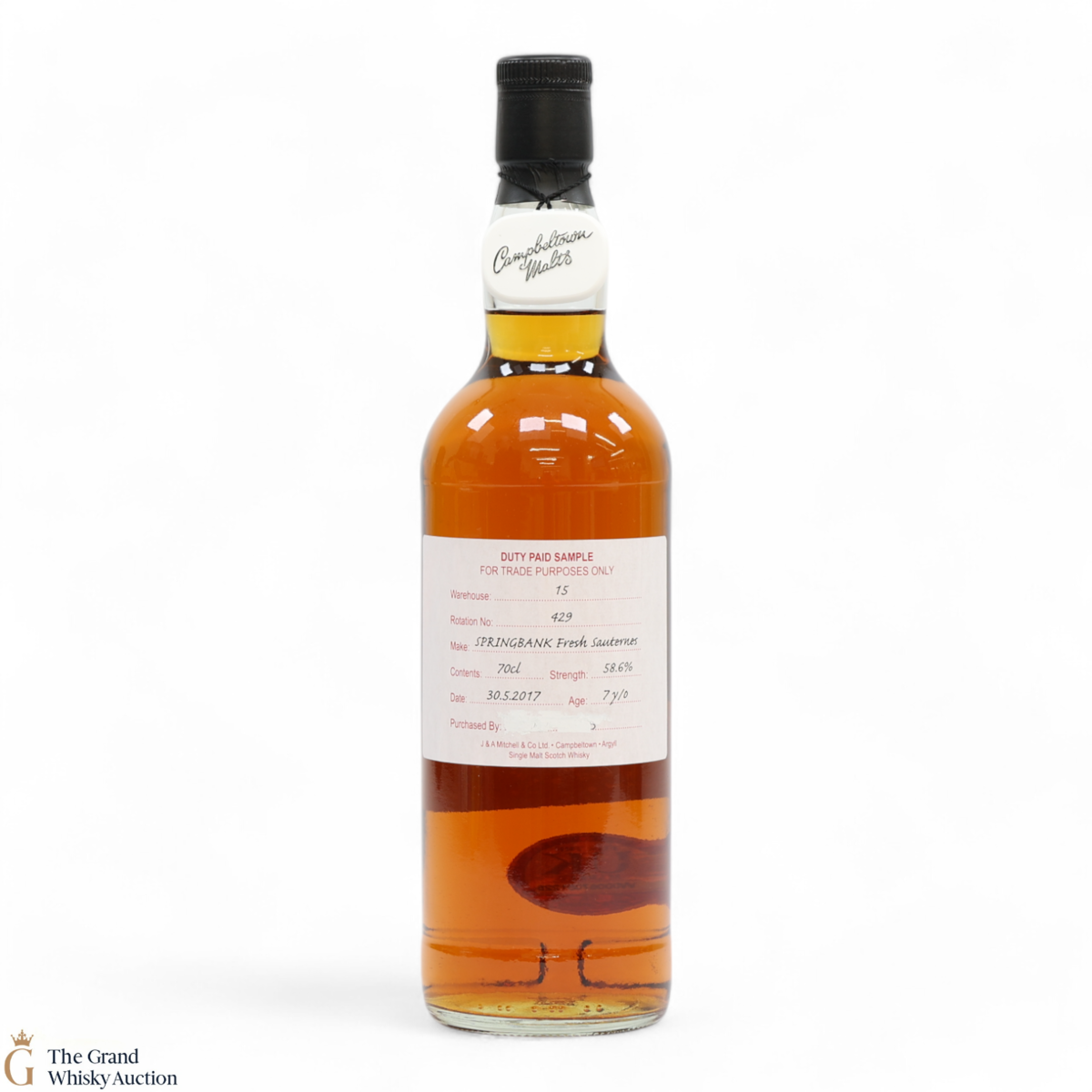 Springbank - 7 Year Old 2017 Fresh Sauternes - Duty Paid Sample 58.6%