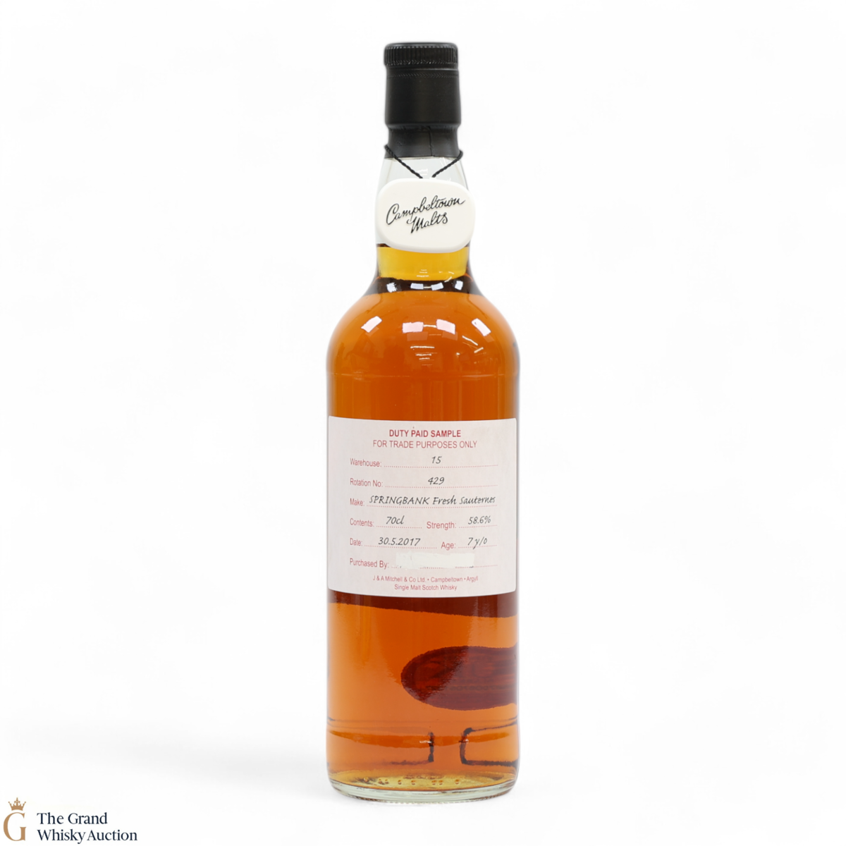 Springbank - 7 Year Old 2017 Fresh Sauternes - Duty Paid Sample 58.6%