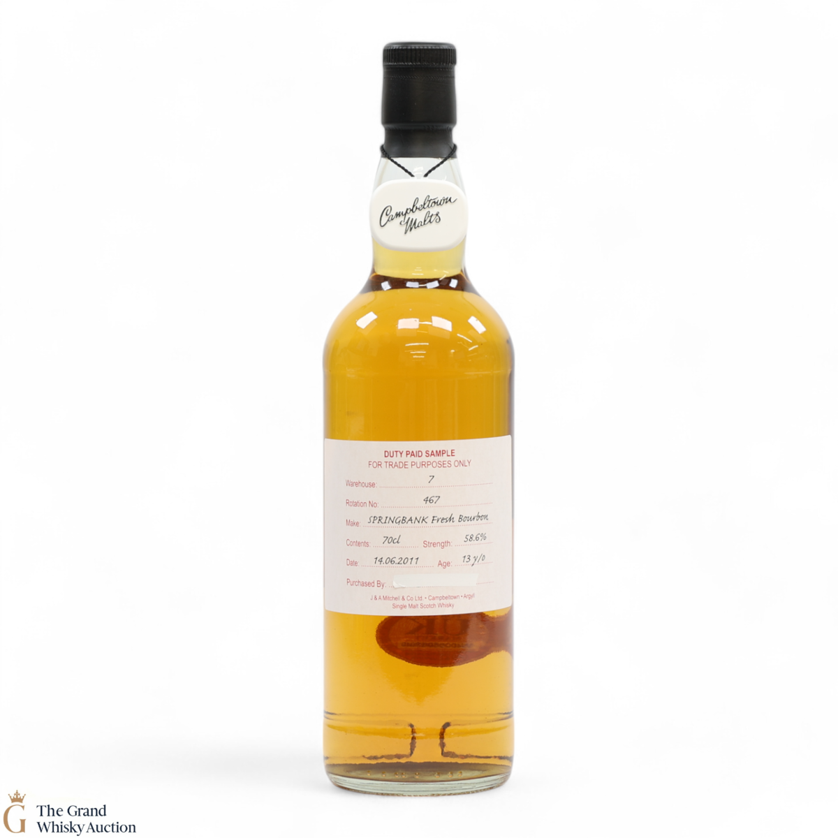 Springbank - 13 Year Old 2011 Fresh Bourbon - Duty Paid Sample 58.6%