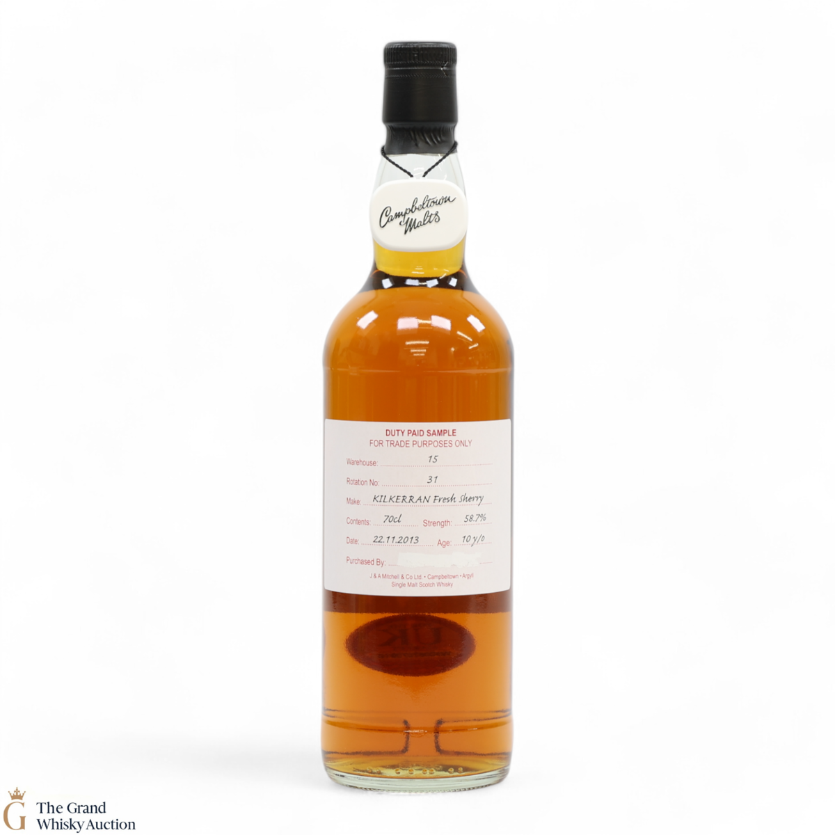Kilkerran - 10 Year Old 2013 Fresh Sherry - Duty Paid Sample 58.7%
