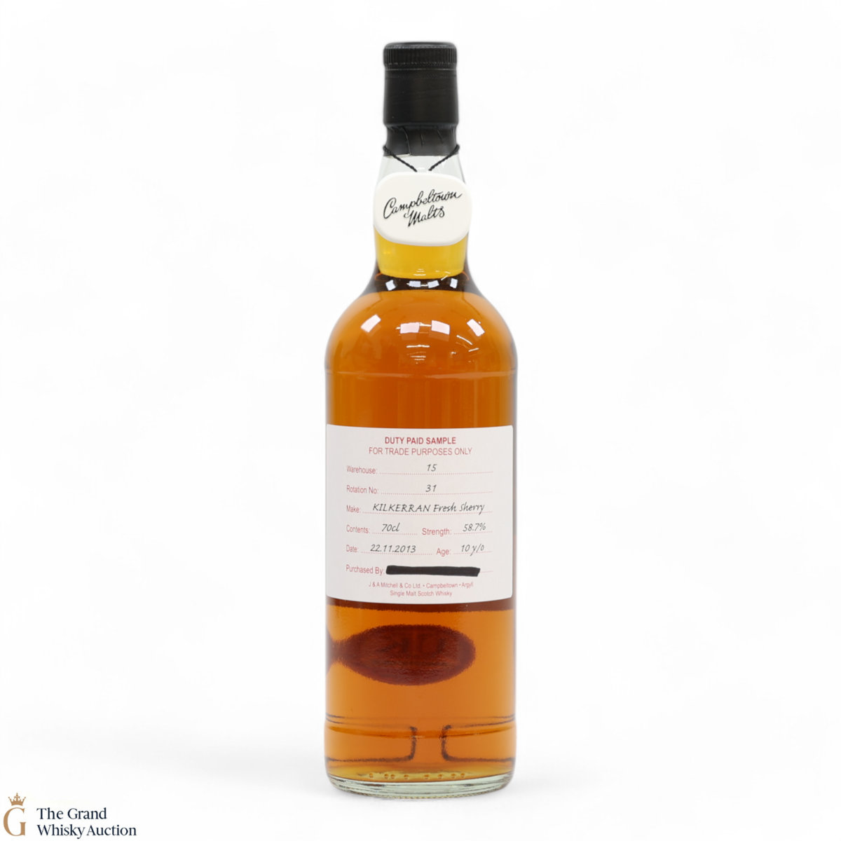 Kilkerran - 10 Year Old 2013 Fresh Sherry - Duty Paid Sample 58.7%