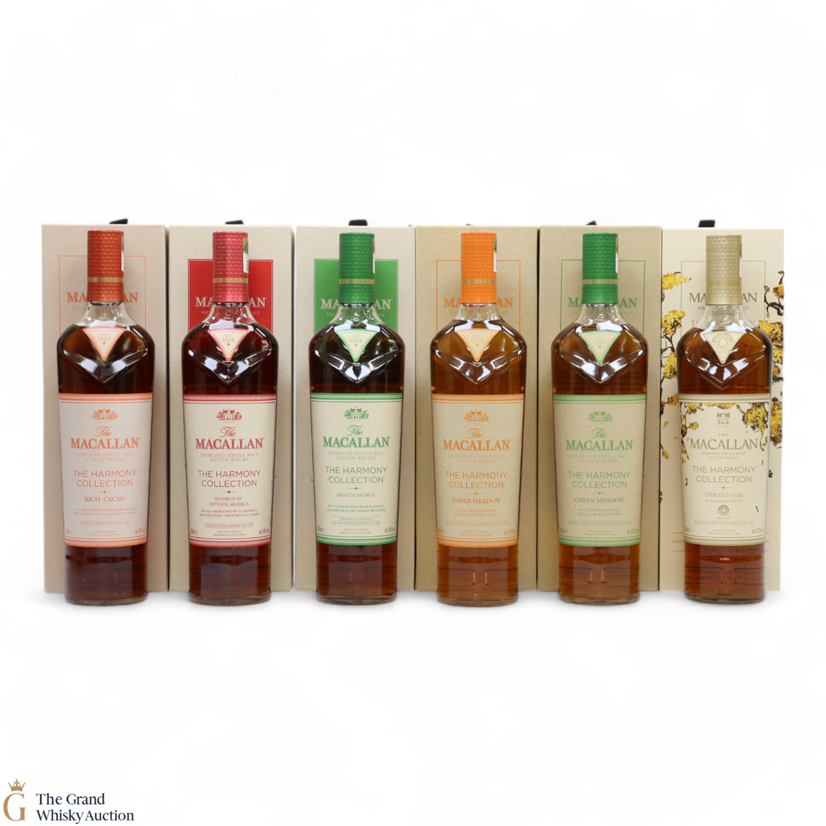 Macallan - The Harmony Collection - Rich Cacao, Intense Arabica, Smooth Arabica, Amber Meadow, Green Meadow & Vibrant Oak (6 x 70cl)